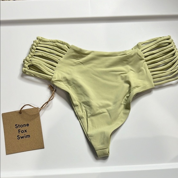 NWT Stone Fox Swim Green Bikini Bottom Simone Bottom Aloe Wash XS - Picture 5 of 5